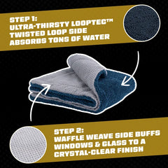 CleanStroke Dual-Sided Microfiber Glass Towel 2-Pack